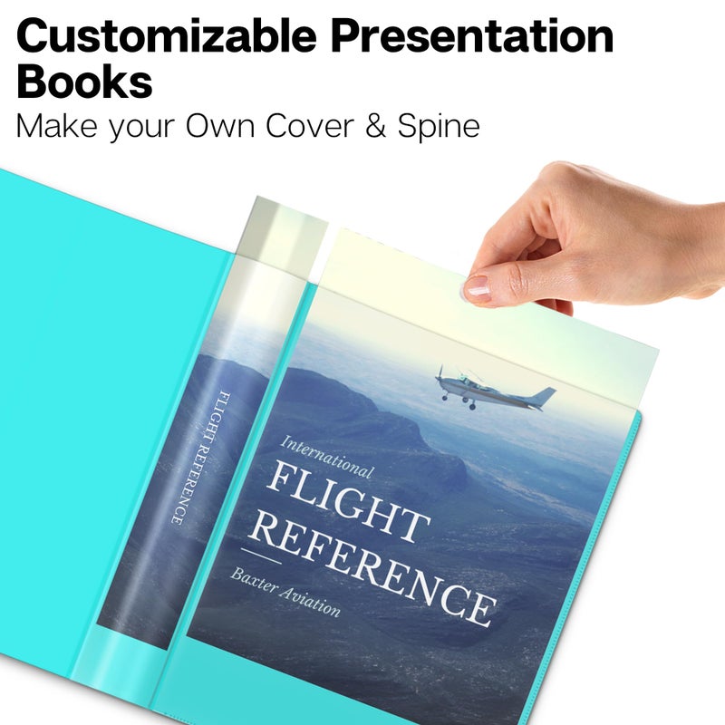 Dunwell Small Presentation Book 5.5x8.5 (2-Pack, Aqua), 24 Pockets Display 48 Half Size Pages, Plastic Binders with Sleeves, 5.5 x 8.5 Mini Booklets, Acid-Free Poly - Image 4